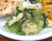 有機チンゲン菜とこんにゃくの辛子酢味噌和え